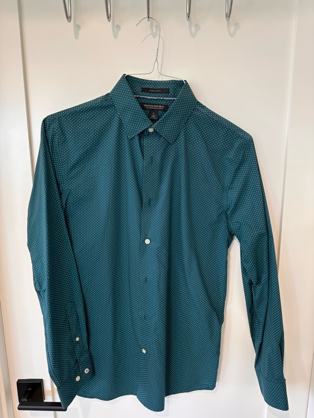 Banana Republic Teal Microdot Dress Shirt